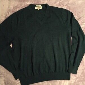 Vintage v-neck grandpa style Fairway & Greene Italian Merino size large sweater